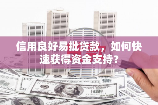 莱山信用良好易批贷款，如何快速获得资金支持？