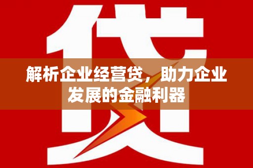 莱山解析企业经营贷，助力企业发展的金融利器