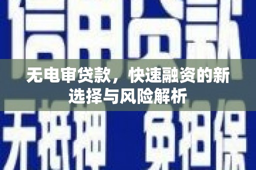 莱山无电审贷款，快速融资的新选择与风险解析