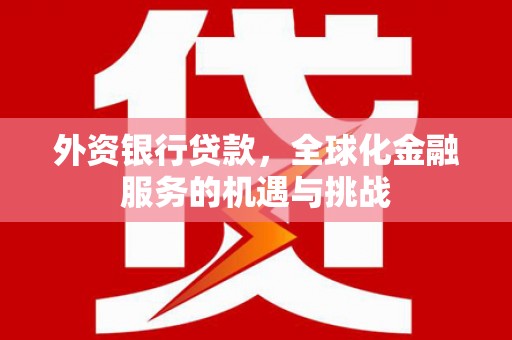 莱山外资银行贷款，全球化金融服务的机遇与挑战