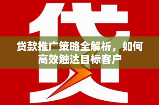 莱山贷款推广策略全解析，如何高效触达目标客户