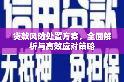 莱山贷款风险处置方案，全面解析与高效应对策略