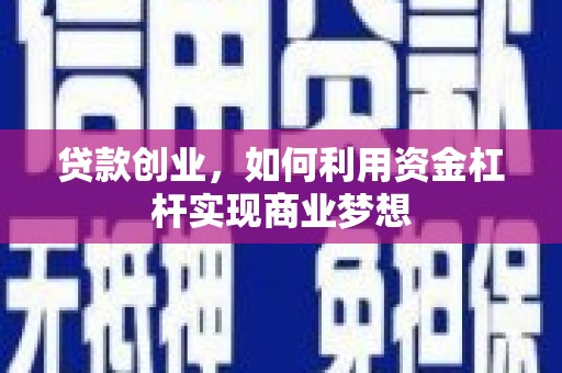 莱山贷款创业，如何利用资金杠杆实现商业梦想