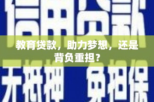 莱山教育贷款，助力梦想，还是背负重担？